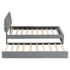 TIRAMISUBEST Twin/Full/Queen Size Upholstered Platform Bed with Trundle, Teddy Fleece Bed Frame with LED Headboard and Slats Support - 3 of 4