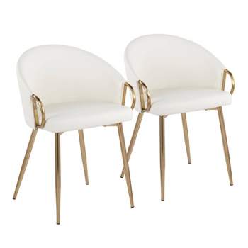 Set of 2 Claire Dining Chairs Gold/White - LumiSource