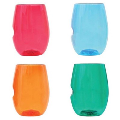 blue disposable wine glasses