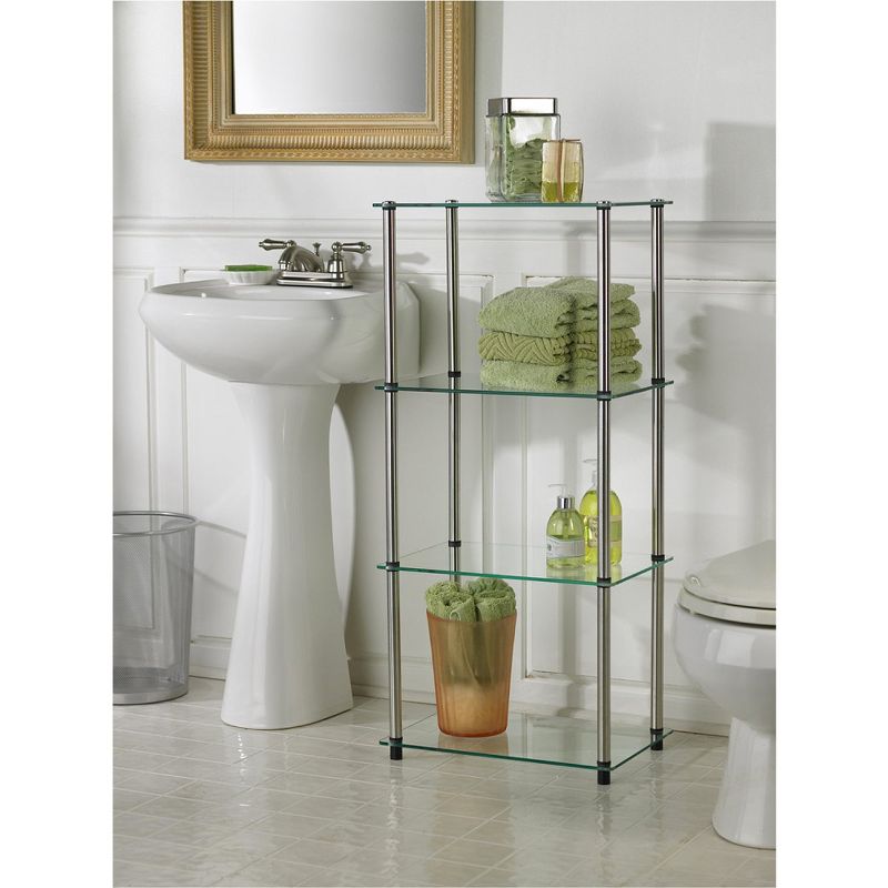 39" Breighton Home Brilliance Glass 4-Tier Storage Shelf, 5 of 6