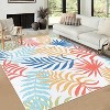 Botanical Washable Rug – Blue Low Pile Carpet, Non-Shedding, Stain & Slip Resistant, Easy-Clean for Living Room or High Traffic Areas - 2 of 4
