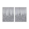 2pc Glimmer 100% Hand Brushed Heavy Textured Glitz Embellished Wall Canvas  Set Silver - Madison Park