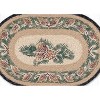 Earth Rugs Pinecone Oval Jute Placemat – 13"x19" Hand-Stenciled Braided Table Accent, Rustic Cabin Decor - 2 of 3
