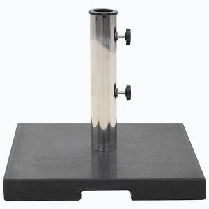vidaXL 44lb Square Umbrella Base with Handles, Stainless Steel Pipe, 15.7"x15.7x13.4" Black - 1 of 4