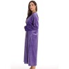 Just Love Stretch Velour Embroidered Zipper Lounger Robe for Women with Pockets - 2 of 4