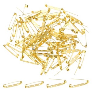 Unique Bargains Durable Multipurpose Iron Badge Brooch Pin Backs Safety Clasp 60 Pcs - 1 of 4