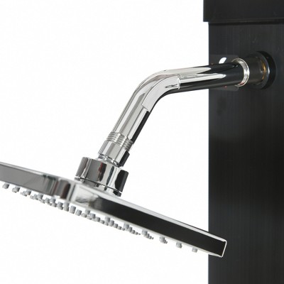 Black Solar Heated Outdoor Shower with Adjustable Head and Foot Shower