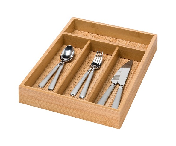 Honey-Can-Do Bamboo 4 Compartment Cutlery Tray