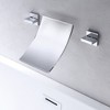 SUMERAIN Waterfall  Wall Mounted Bathtub Filler Chrome Tub Faucet 3 Hole with Brass Rough-in Valve - image 4 of 4