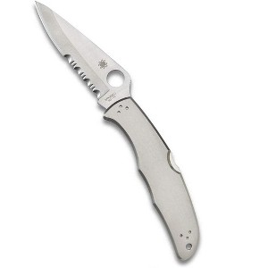 Spyderco Endura 4 Stainless Steel Pocket Knife with VG-10 Blade | Exceptional Cutting Performance with the Stainless Steel Handle, CombinationEdge - 1 of 4