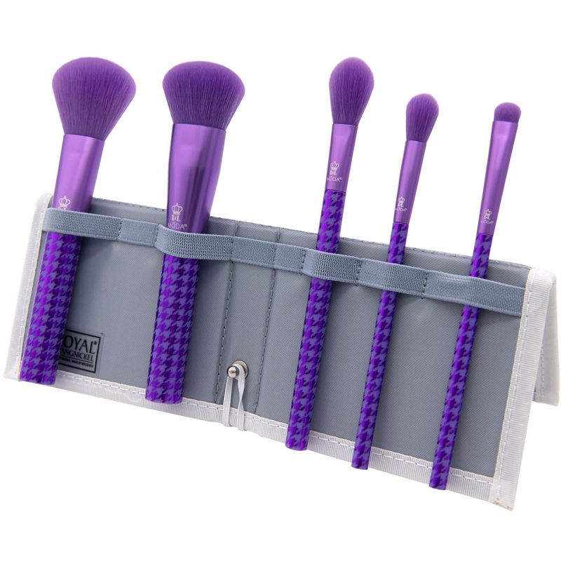 MODA Brush Keep It Classy Metallic Purple 6pc Face Flip Makeup Brush Set., 1 of 14