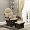 Nursery Glider Rocking Chair with Ottoman, Thick Padded Cushion Seating and Wood Base - 2 of 4