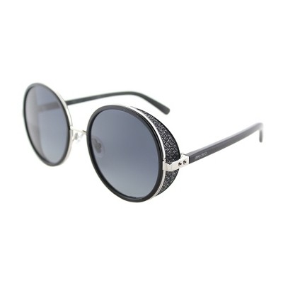 Jimmy Choo Andie/N/S B1A Womens Round Sunglasses Palladium Black 54mm