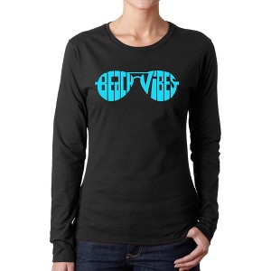 LA Pop Art Beach Vibes - Women's Word Art Long Sleeve T-Shirt - 1 of 4