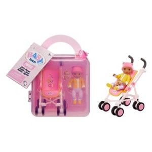 BABY Born Minis Playset - Doll with Brown Eyes, Stroller & Animal Friend - 1 of 4