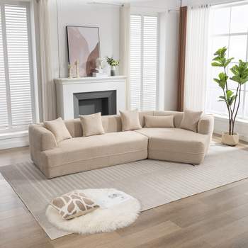 125" Modular Sectional Sofa Set, Upholstered Anti-wrinkle Sleeper Sofa Couch-ModernLuxe