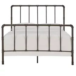 Full Marmora Industrial Piping Metal Bed Bronzed Black - Inspire Q