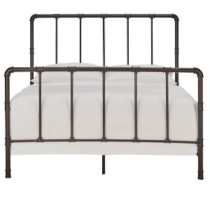 Marmora Industrial Piping Metal Bed - Full - Bronzed Black - Inspire Q