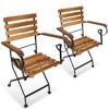 vidaXL Folding Chair Set of 2 Brown and Black - 2 of 4