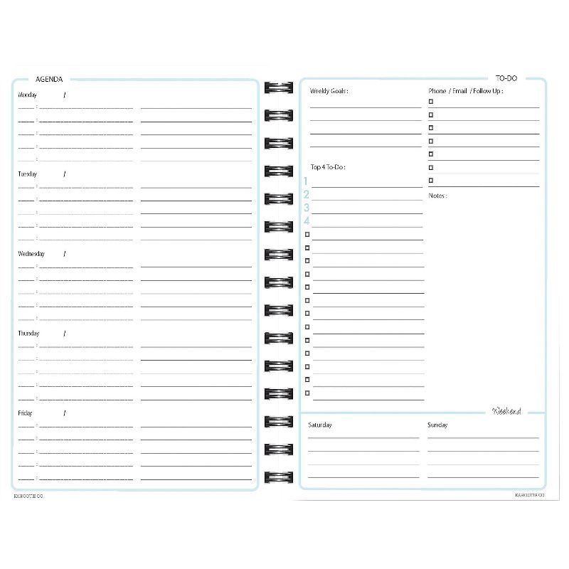 Kahootie Co. Kahootie Co Weekly Planner 6" x 9" Teal and White (ITKWTW), 4 of 8