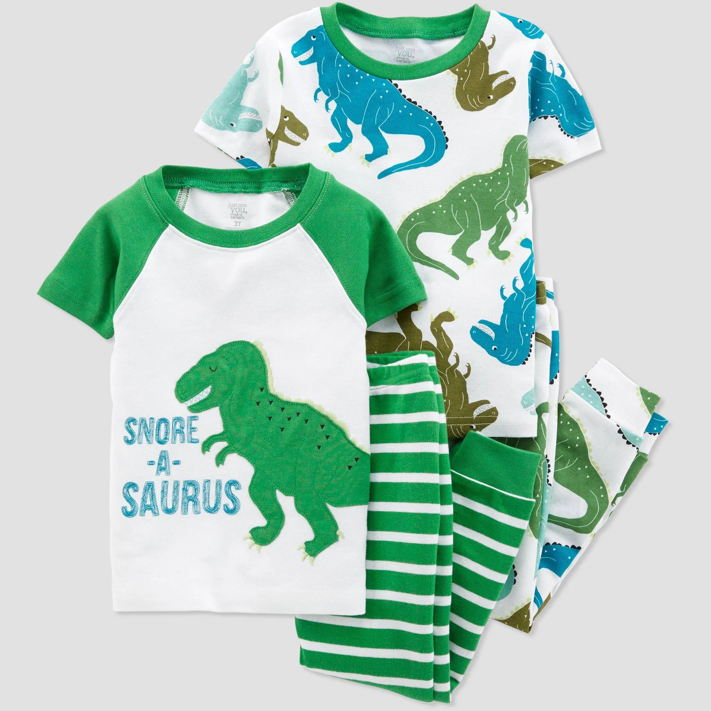 Toddler Boys' 4pc Dino Pajama Set - Just One YouÂ® made by carter's Green/White - image 1 of 1