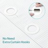 No Hook Shower Curtain, Waffle Weave Thick Fabric, 258 GSM Luxury Polyester, 72Wx 86H, White, 10 Grommets - 3 of 4