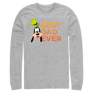 Men's Mickey & Friends Father's Day Best Goofy Dad Ever Long Sleeve Shirt - 1 of 4