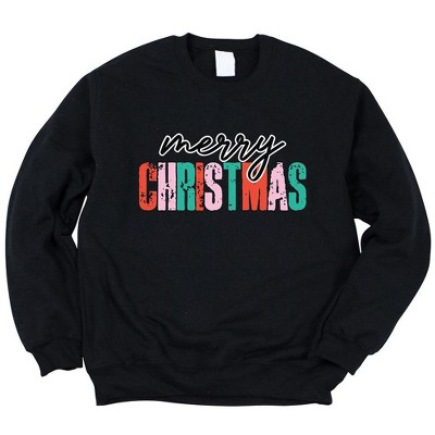 Simply Sage Market Women's Graphic Sweatshirt Merry Christmas Distressed
