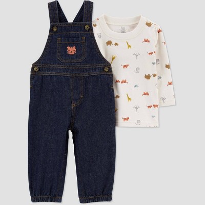 Baby Boys' Denim Top & Bottom Set - Just One You® made by carter's White/Blue 6M