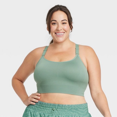 Women's Medium Support Seamless Cami Midline Bra - All In Motion™ Green 1x  : Target