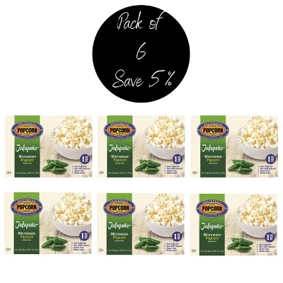 Preferred Popcorn 3 oz Jalapeno Microwave Popcorn - Pack of 6 Boxes of 3
