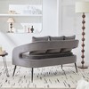 APRILSOUL53.7"Modern Upholstered Velvet Open Back Loveseat Settee with 3 Pillows, Small Comfy Sofa 2-Seater Mini Sofa - 2 of 4