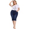 Agnes Orinda Women's Plus Size Mid-Rise Curvy Skinny Stretch Denim Jean Capri - 3 of 4