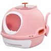 Covered Cat Litter Box with Lid Top Exit Removable Tray Scoop Drawer and Skylight Enclosed Design for Odor Control - LAOTIES - 4 of 4
