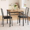 Compact 3-Piece Dining Set for 2, Square Kitchen Table with Upholstered Chairs, Space-Saving Diner Set for Small Kitchens & Apartments - 2 of 4