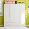 Hitow 4-Door Armoire Modern Minimalist Wardrobe Zoned Storage Enriched Space - 2 of 4
