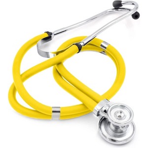 MABIS Stethoscope Sprague Rappaport 5 in 1 for Heart Sounds and Murmurs on Adult, Pediatric and Infants, 5 Interchangeable Chest Pieces, 22" Y Tubing - 1 of 4