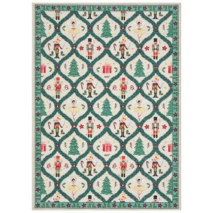 Christmas Washable Area Rug, Winter Decor Rug for Living Room Bedroom, Nutcracker Print Non Slip Xmas Rug Home Decorations - 1 of 4