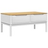 vidaXL Coffee Table FLORO White 39"x21.9"x17.7" Solid Pine Wood - 2 of 4