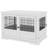 PawHut Dog Crate Furniture, 43" Dog Kennel End Table with 3 Doors, Removable Tray, for Extra Large Medium Small Dogs, Indoor Use, White - image 4 of 4