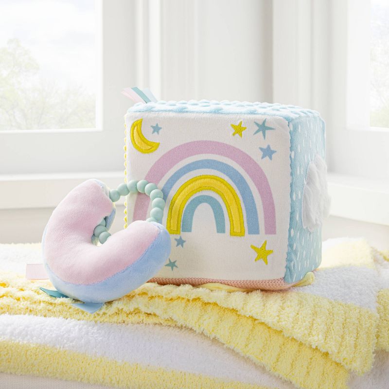 Celestial Interactive Plush Cube with Rainbow Rattle Baby Toy - 2pc - Cloud Island&#8482;, 3 of 5