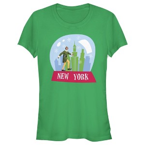 Juniors Womens Elf New York Snow Globe T-Shirt - 1 of 3