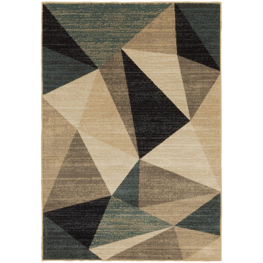 9'10inx12'10in Estrella Geometric Facets Rug Gray/Blue - Captiv8e Designs