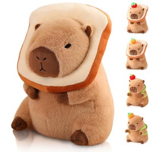 TITQWOP 12'' Cute Capybara Plush Kawaii Soft Capybara Plush Doll Pillow with Bread Capybara Stuffed Aniamls Toys for Kids Adults Birthdays Gift - 1 of 4