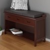 Adriana Entryway Storage Bench with Cushion Walnut - Winsome: Solid Wood, 3 Drawers, Faux Leather - 4 of 4