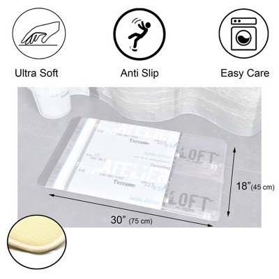 Gray and White Atelier Loft Memory Foam Bath Rug