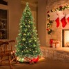Costway 6FT/7FT/8FT Pre-Lit Artificial Christmas Tree 9 Lighting Modes with 300/400/500 LED Lights & Timer - 2 of 4