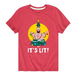 Boys' - SpongeBob SquarePants - Patrick It's Lit Short Sleeve Graphic T-Shirt - 1 of 4