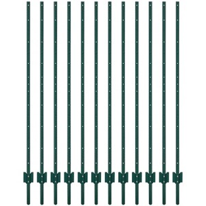 COZONY 7 Feet Metal Fence Posts, U-Channel No-Dig Steel Stakes for Garden Yard Farm, Heavy Duty Outdoor Fencing Solution, Pack of 12 - 1 of 4