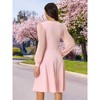 Seta T Women's V Neck Wrap Swiss Dots Semi-Sheer Lantern Long Sleeves Midi Swing Dresses - 4 of 4